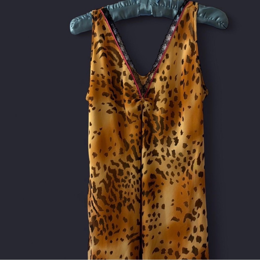 Lord & Taylor Animal Print Chiffon/ Satin Slip